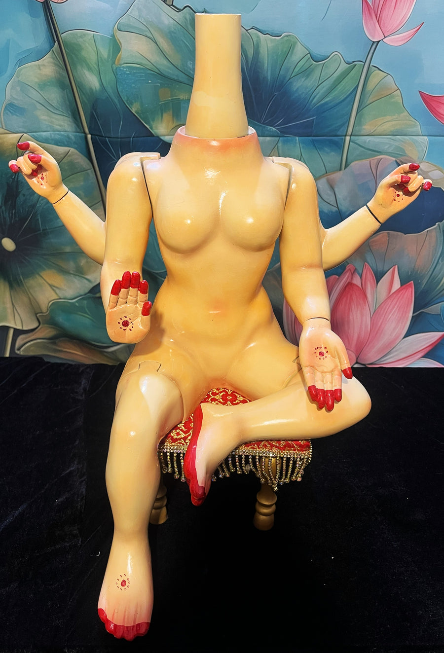 Small Size Sitting Premium Fibre Devi Idol (Small - 1.5 Feet)