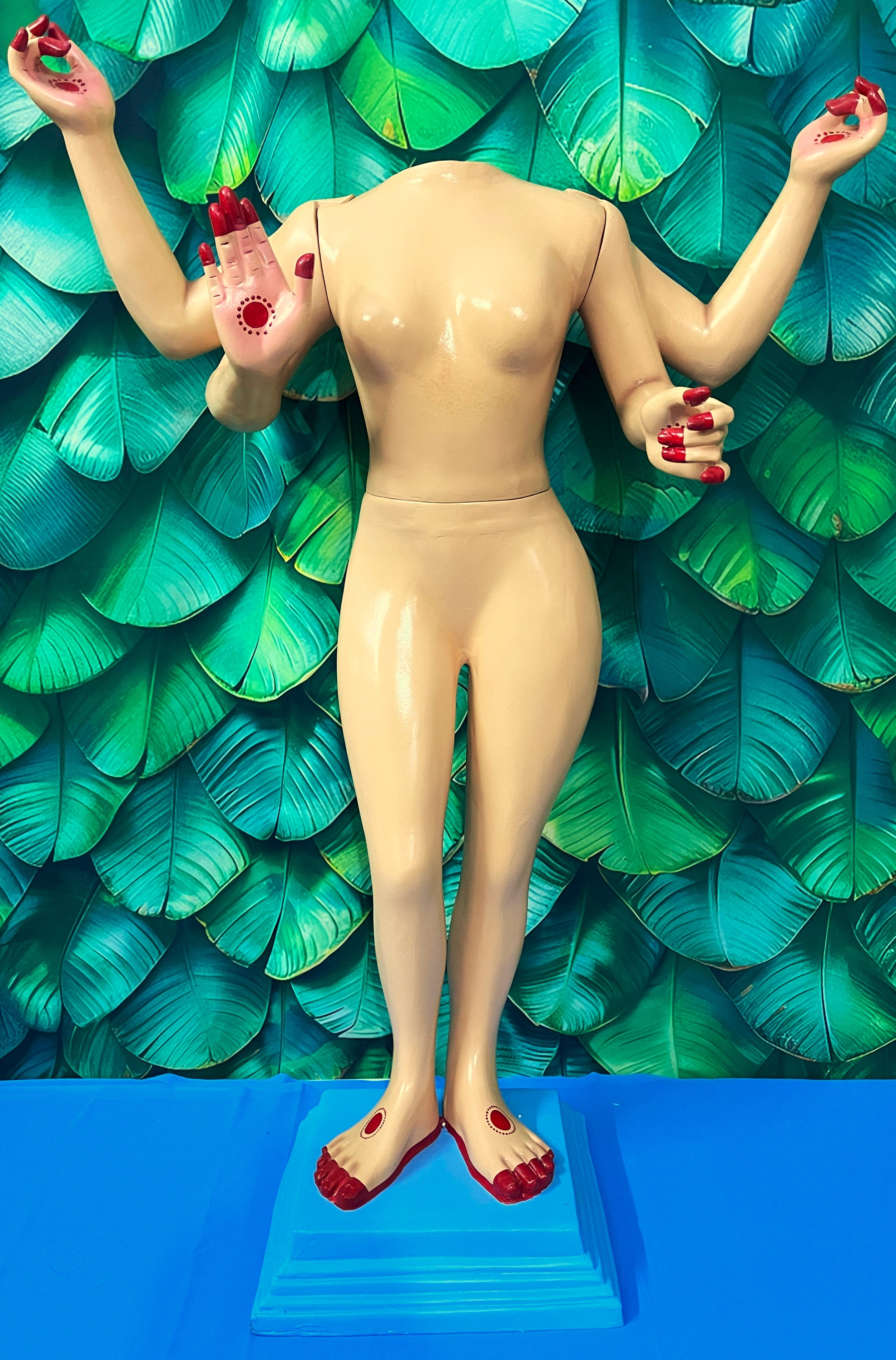 Premium Fibre Lakshmi / Durga Deity Idol Body for Alankaram | Fully Dismantlable with Inbuilt Copper Kalash | 3.5 Feet (42 Inches) 1