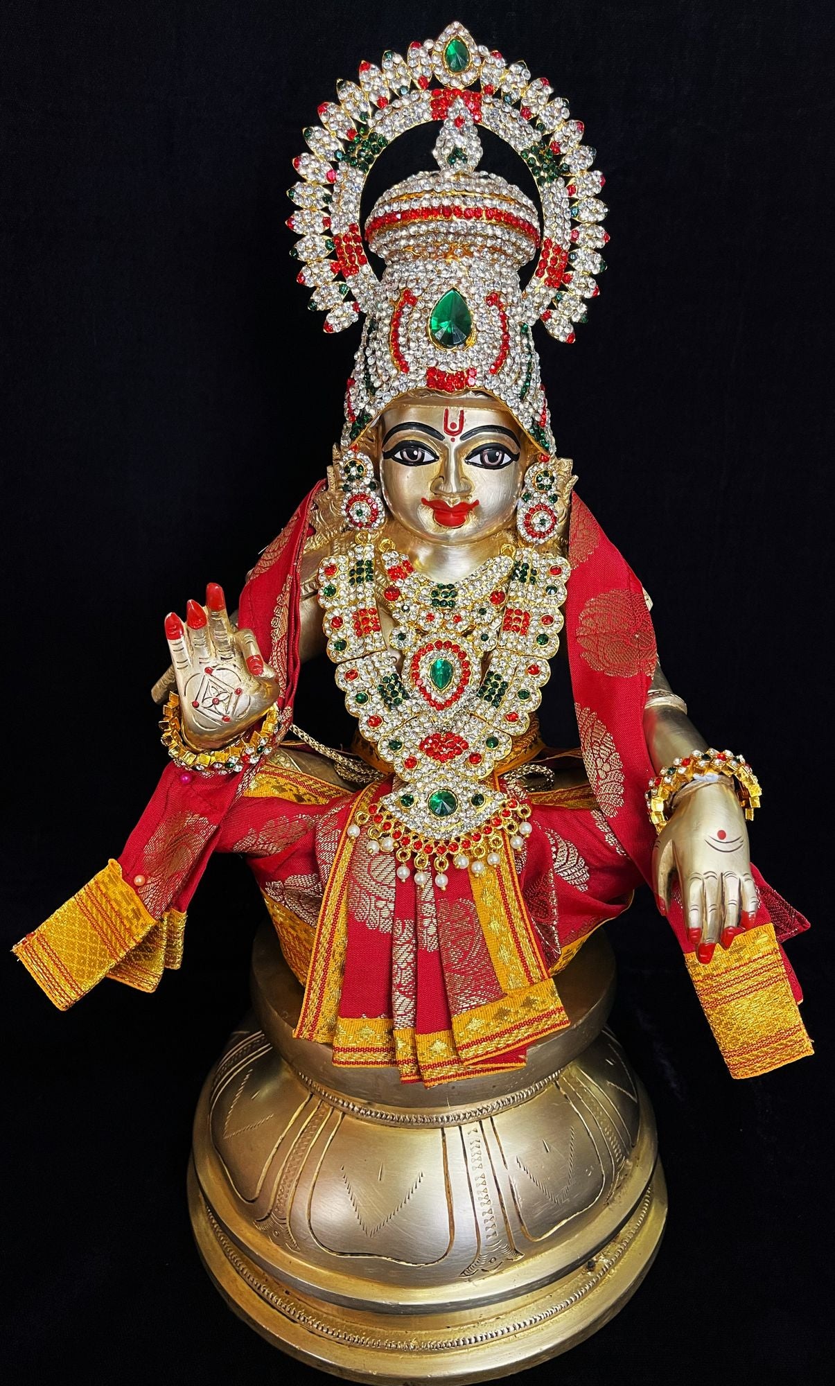 Aiyappa Dhoti made of Tapeta Silk (Not Pure Silk) - Red Dhoti and Shalya with  Yellow border 1