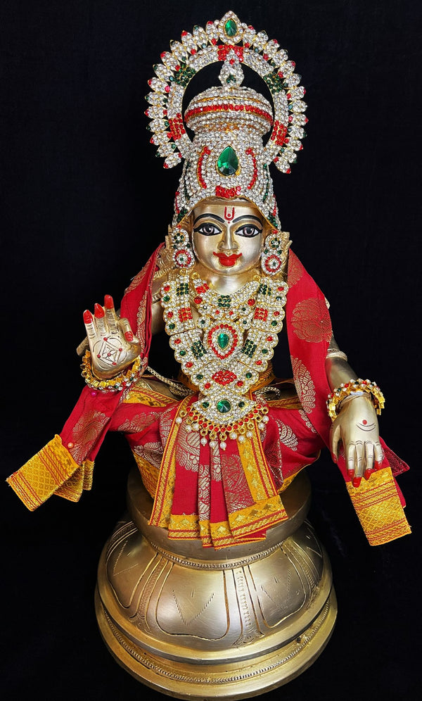 Aiyappa Dhoti made of Tapeta Silk (Not Pure Silk) - Red Dhoti and Shalya with  Yellow border