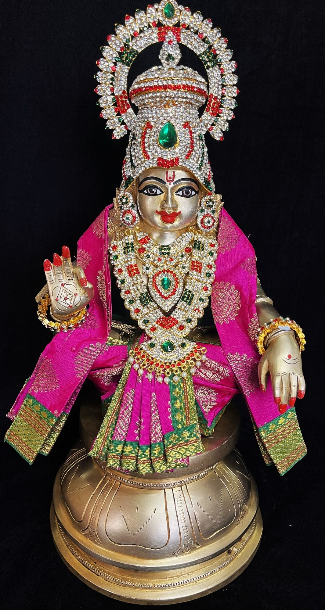 Aiyappa Dhoti made of Tapeta Silk (Not Pure Silk) - Pink and Shalya with Green border 1