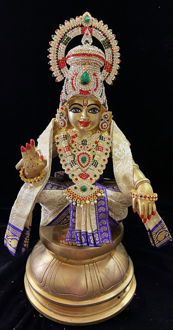 Aiyappa Dhoti made of Brocade Silk (Not Pure Silk) - Off White Dhoti and Shalya with Blue border