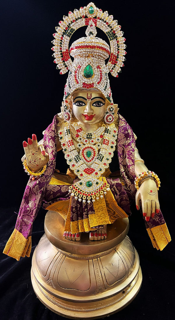 Aiyappa Dhoti made of Brocade Silk (Not Pure Silk) - Voilet Dhoti and Shalya with Yellow border