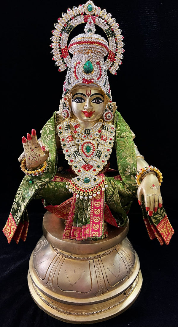 Aiyappa Dhoti made of Brocade Silk (Not Pure Silk) - Sap Green Dhoti and Shalya with Red border