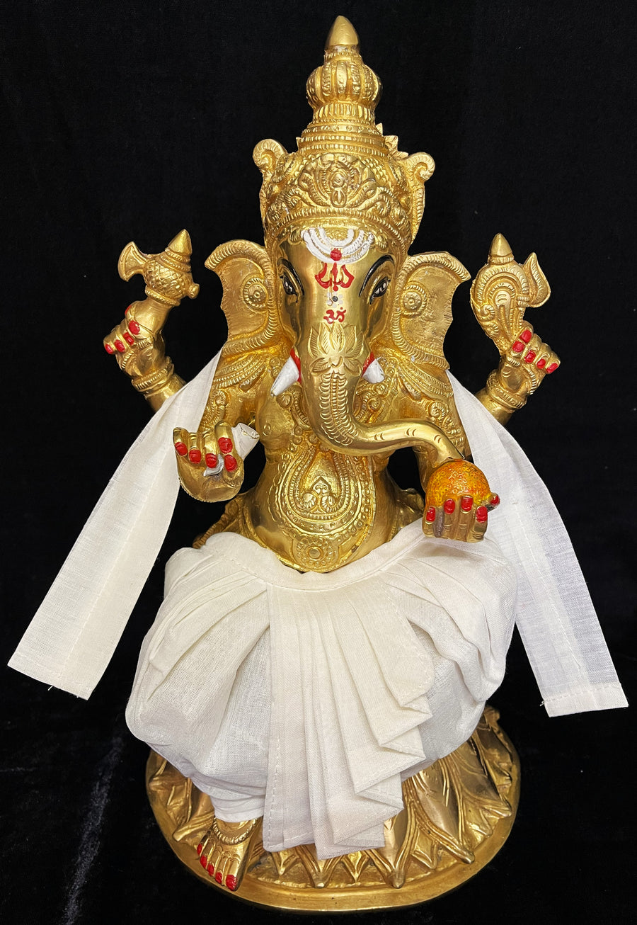 Abhishem Dhotis made of Cotton - White Dhoti and Shalya
