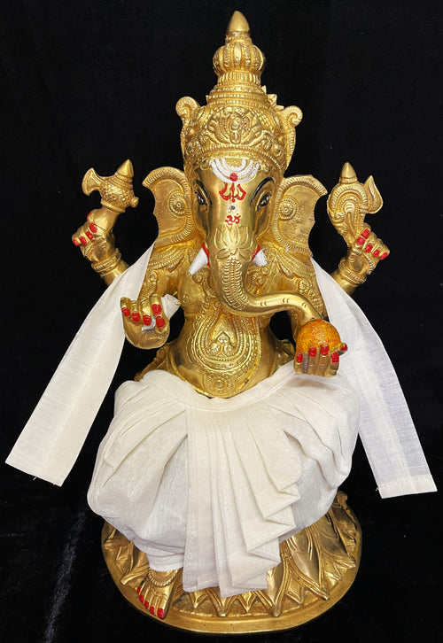 Abhishem Dhotis made of Cotton - White Dhoti and Shalya