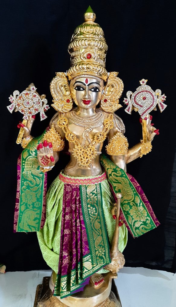 Deity dhoti and patka shalya / Uparna vastra made of Brocade Silk fabric (Not Pure Silk) - Wine with pastle green Dhoti with red jari border and shalya 1