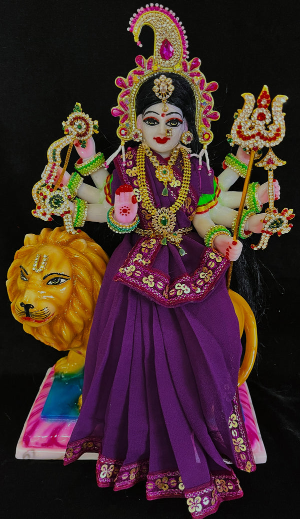 Deity Pre-stitched Saree made of Chiffon Material - Plum colour Saree with Plum colour sequence border and blouse