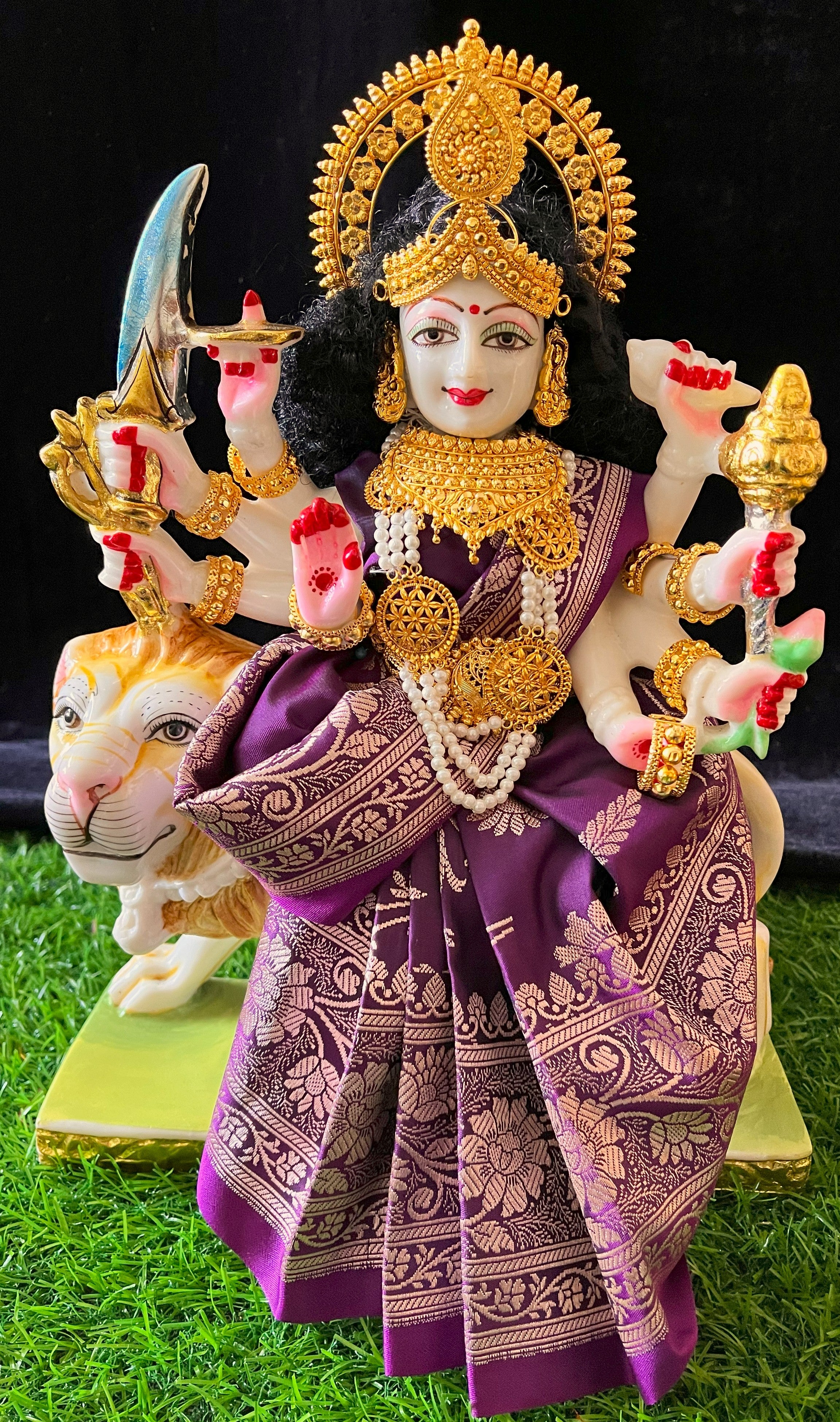 Royal Pre-Stitched Banaras Pure Silk Devi Saree - Violet colour Pre-stitched saree with  Voilet colour blouse 1