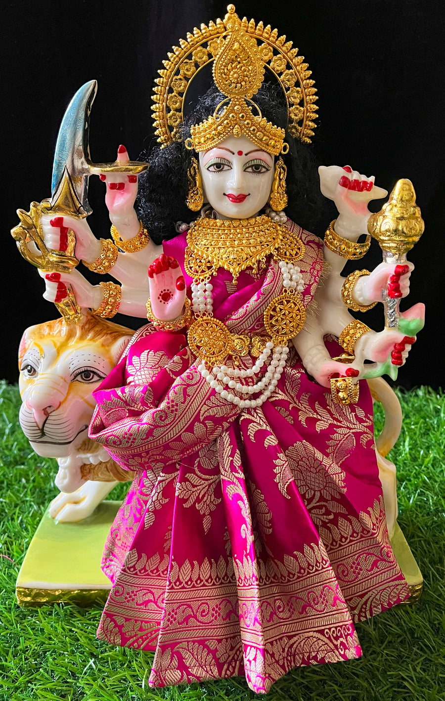Royal Pre-Stitched Banaras Pure Silk Devi Saree - Pink colour Pre-stitched saree with  Pink colour blouse