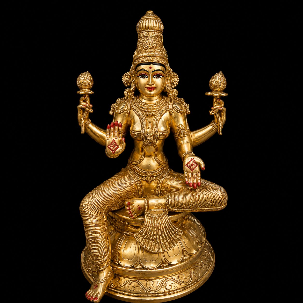 Premium Handcrafted Brass Goddess Lakshmi Idol – 25 Inches | 32 Kg 1