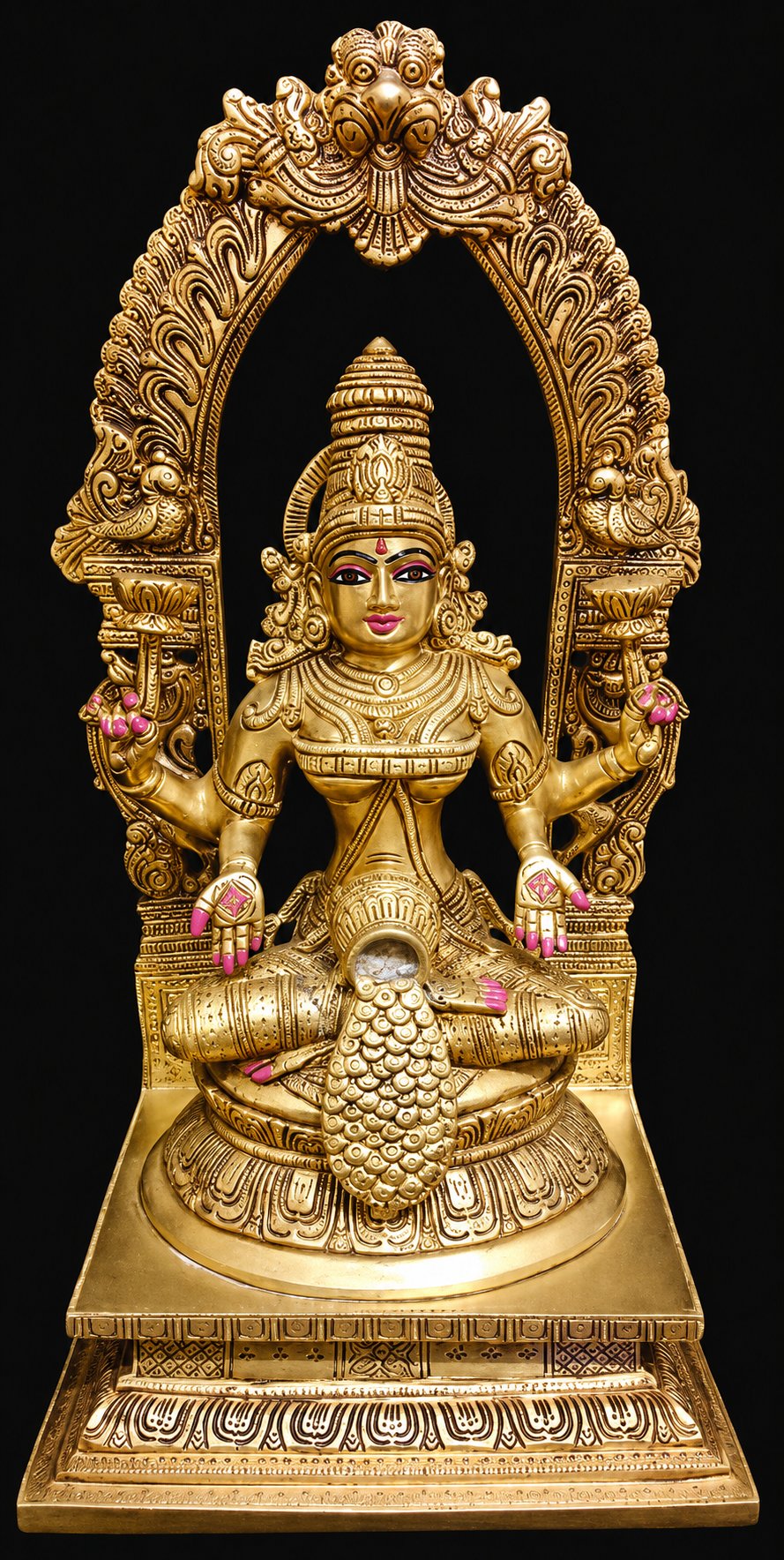 Premium Handcrafted Brass Goddess Lakshmi Idol with Prabhavali – 17 Inches | 12.45 Kg 1
