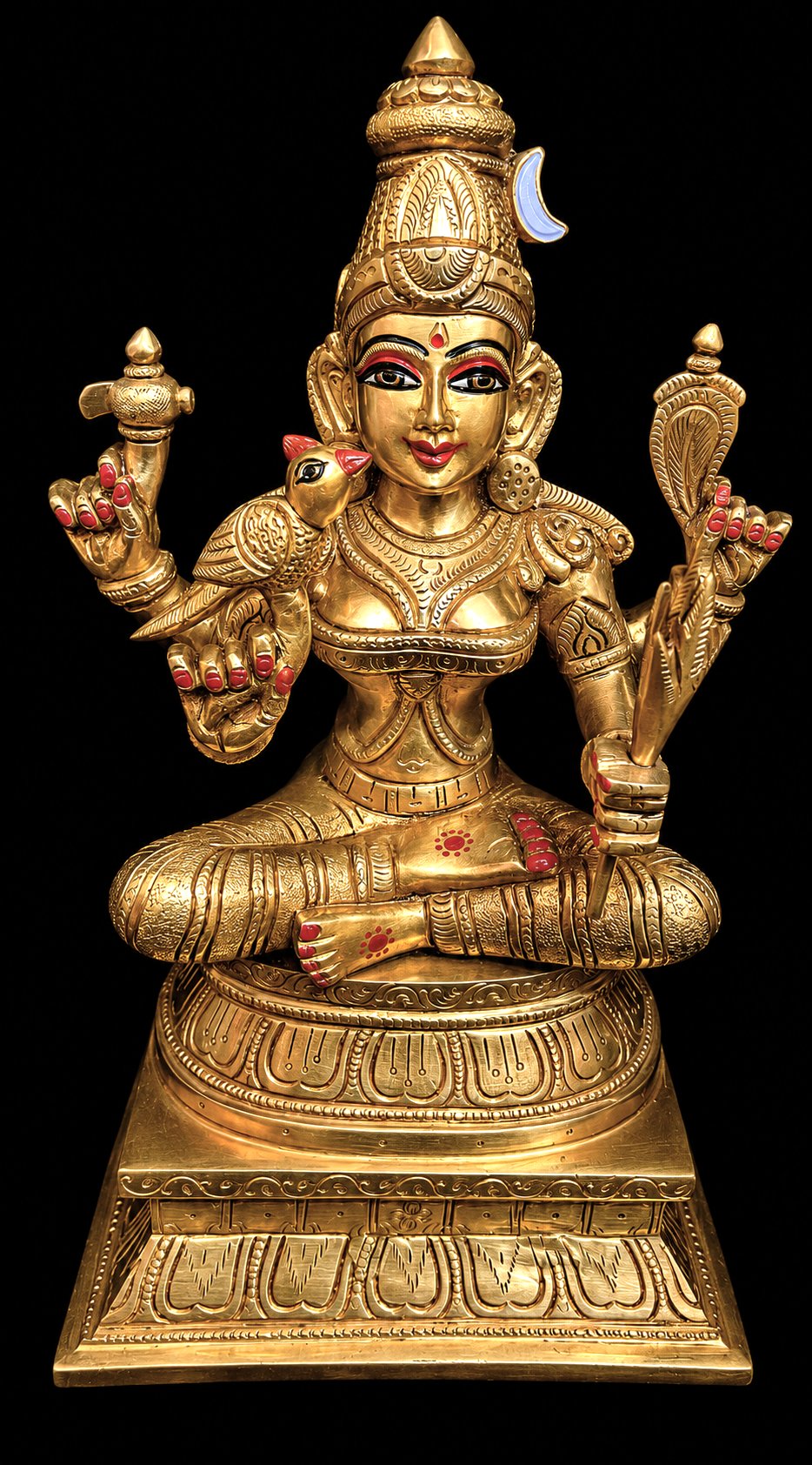 Divine Brass Kamakshi Amman Idol – 13 Inches | Handcrafted Traditional Goddess Sculpture