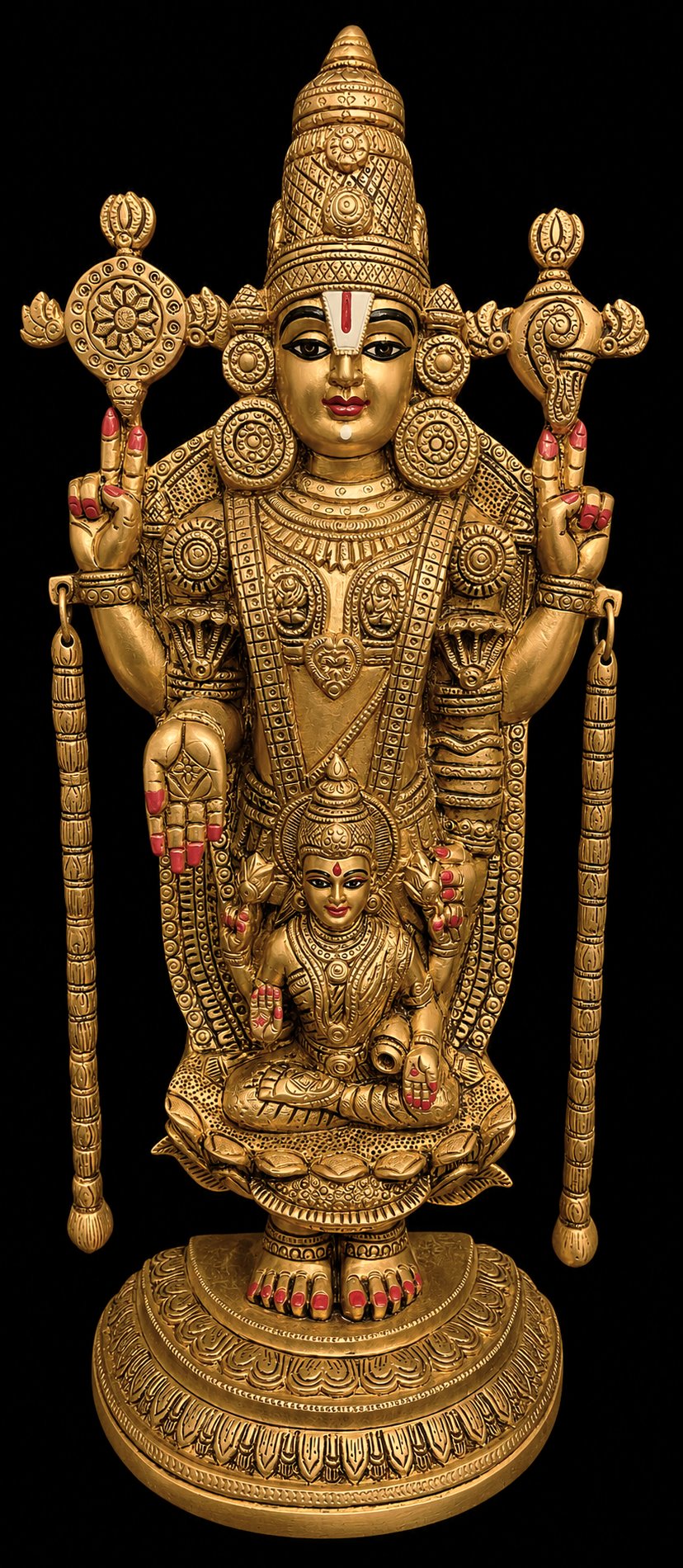 Divine Brass Sri Balaji Lakshmi Idol – 20 Inches | Handcrafted Lord Venkateswara & Goddess Lakshmi Sculpture