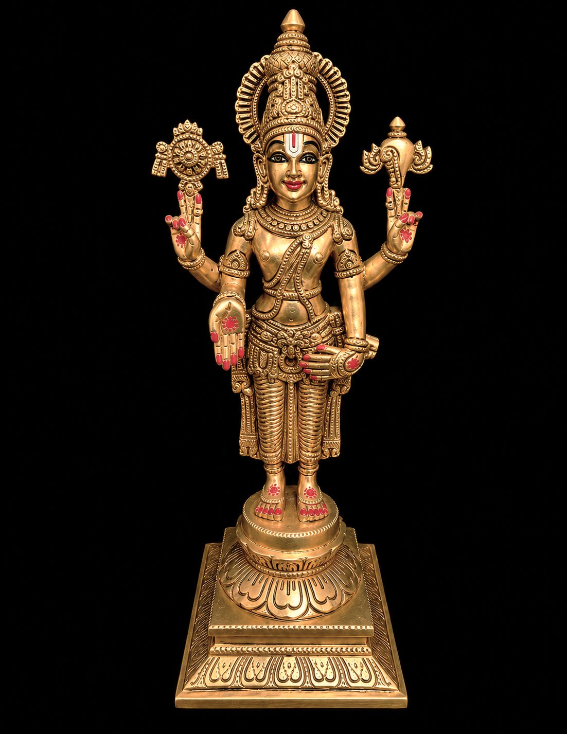 Premium Brass Lord Balaji (Venkateswara) Idol – 14 Inch | Antique Temple Finish 1