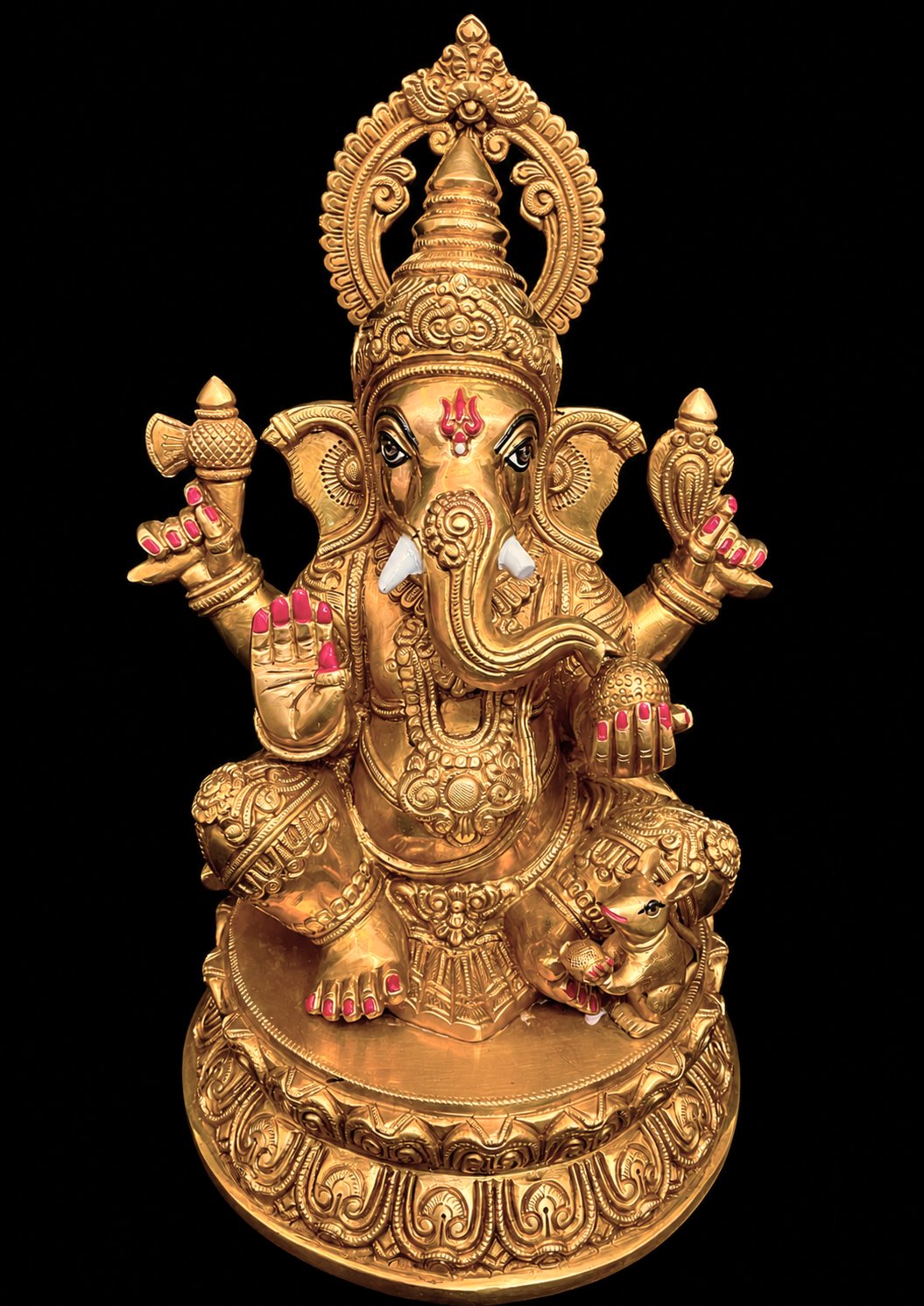 Grand Handcrafted Brass Lord Ganesha Idol – 15 Inch | Symbol of Wisdom, Success & Prosperity