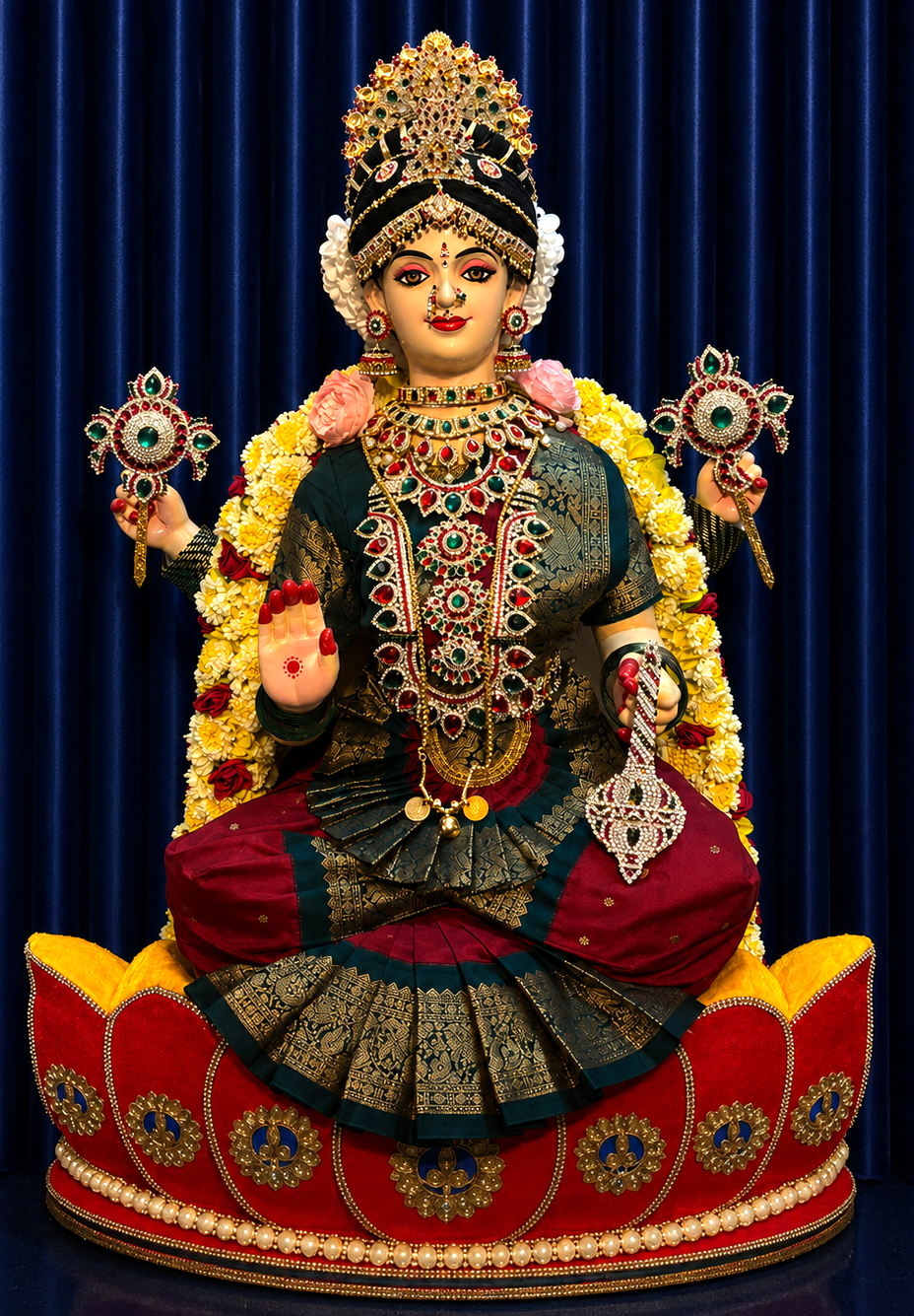 Premium Deity Mahalakshmi (Varamahalakshmi) Temple Style Complete Alankaram Collection | Fully Dismantlable Goddess Idol for Varamahalakshmi & Navaratri 1