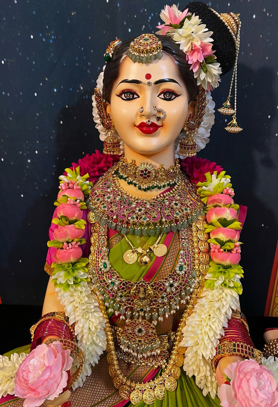 Premium Goddess Godadevi / Andal (Varamahalakshmi) Temple Style Complete Alankaram Collection | Fully Dismantlable Goddess Idol for Varamahalakshmi & Navaratri