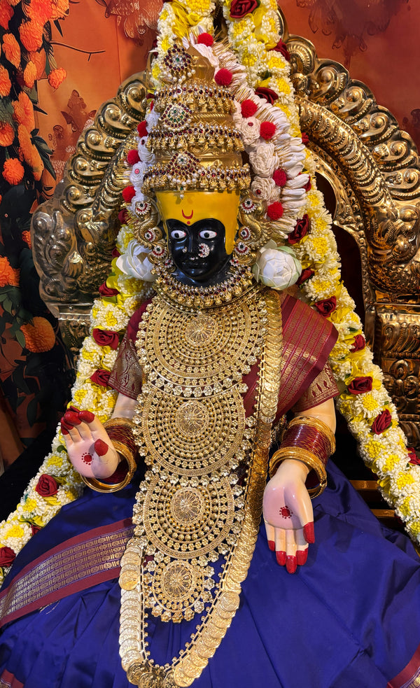 Premium Goddess Kohlapur Mahalakshmi (Varamahalakshmi) Temple Style Complete Alankaram Collection | Fully Dismantlable Goddess Idol for Varamahalakshmi & Navaratri