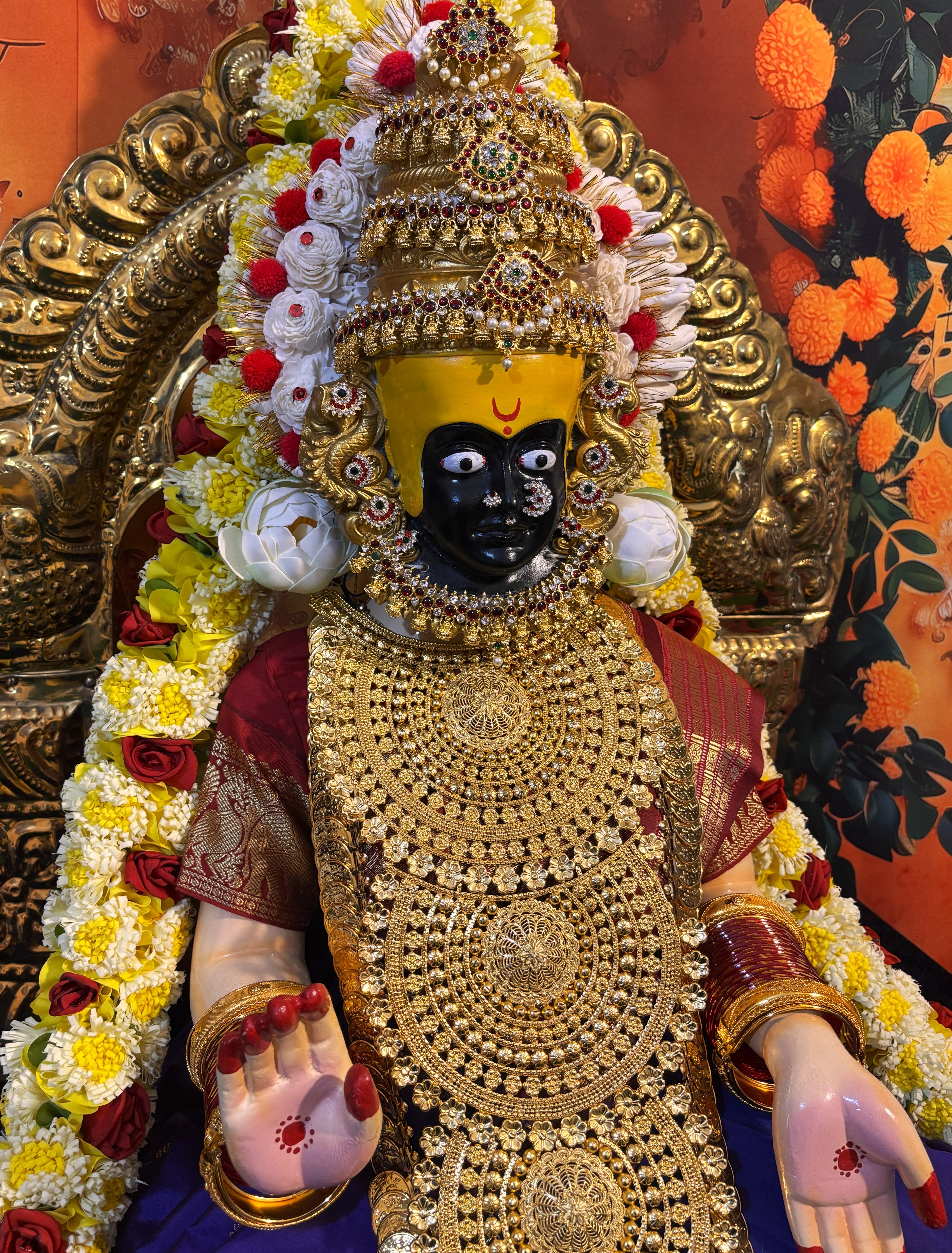 Premium Goddess Kohlapur Mahalakshmi (Varamahalakshmi) Temple Style Complete Alankaram Collection | Fully Dismantlable Goddess Idol for Varamahalakshmi & Navaratri 2