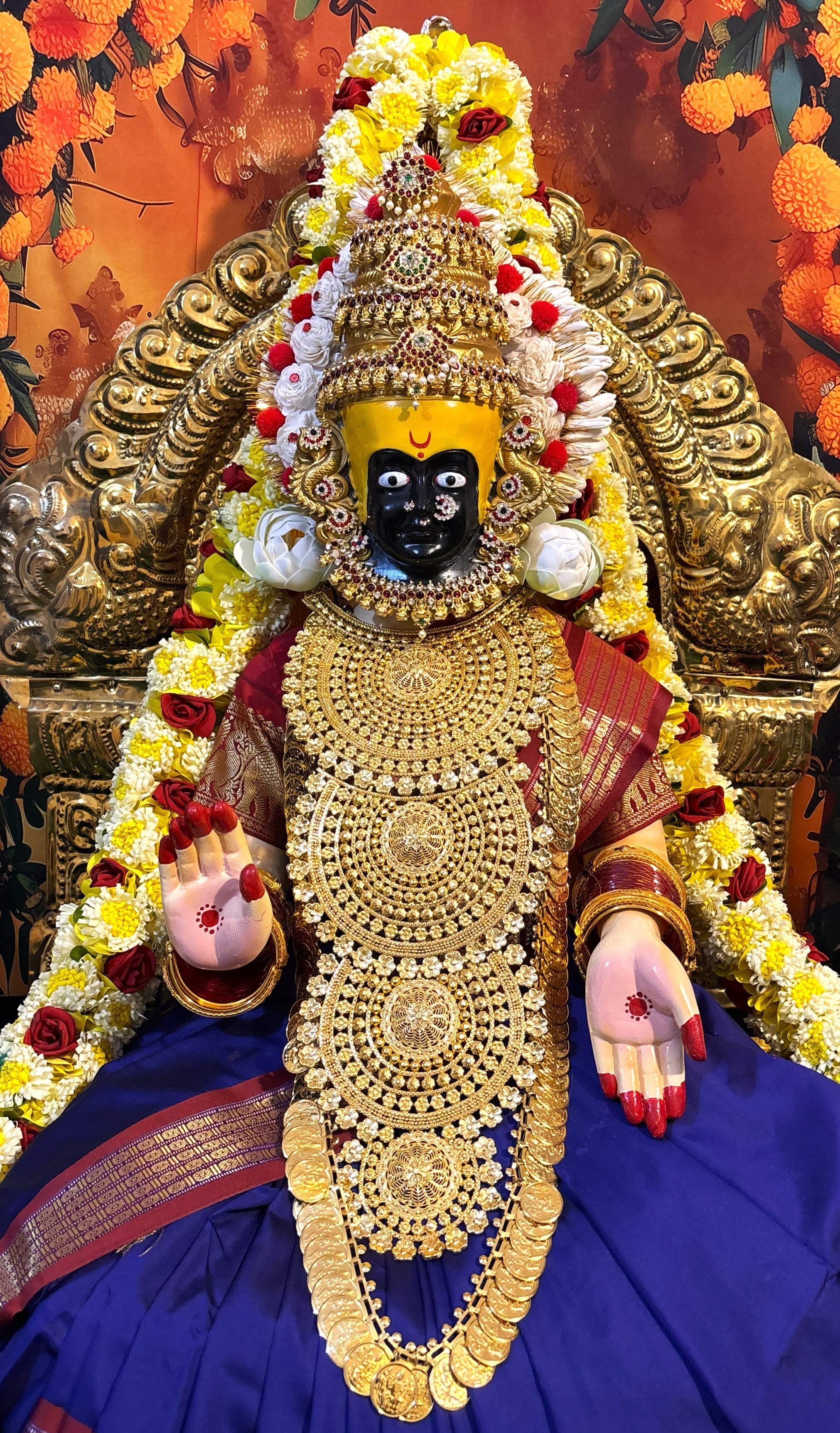 Premium Goddess Kohlapur Mahalakshmi (Varamahalakshmi) Temple Style Complete Alankaram Collection | Fully Dismantlable Goddess Idol for Varamahalakshmi & Navaratri 3