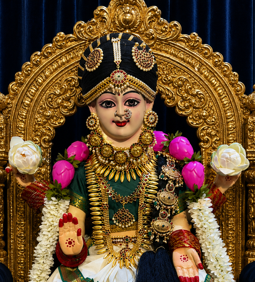 Premium Varamahalakshmi Fiber Body with Semi Silk Saree, Temple Jewellery, Stone Crown & Lotus Alankaram | Fully Dismantlable Goddess Idol for Varamahalakshmi & Navaratri
