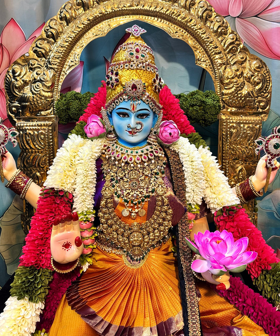 Premium Vaishnavi Devi Fiber Body with Semi Kanjivaram Saree, Temple Jewellery | Fully Dismantlable Goddess Idol for Varamahalakshmi & Navaratri