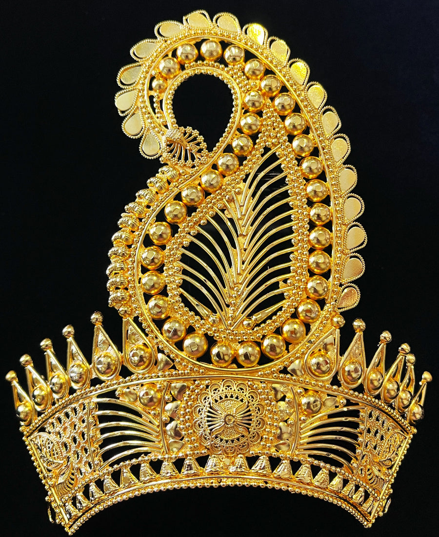 krishna crown, deity mukut, idol crown jewellery - Length: 7 inches | Width: 5.5 inches