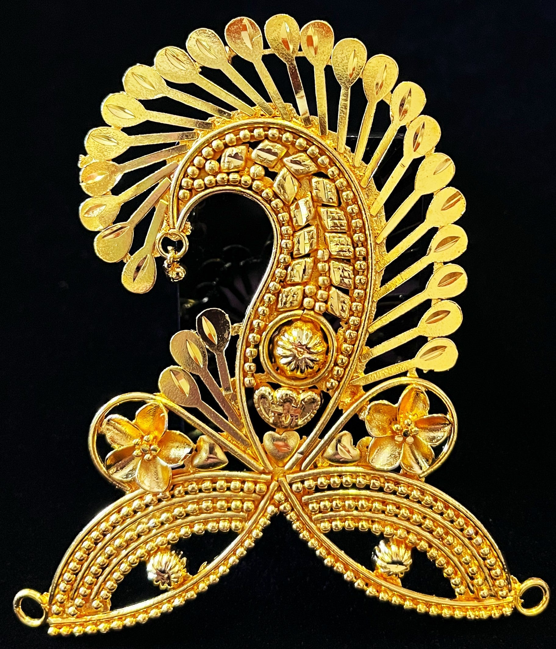 krishna crown, deity mukut, idol crown jewellery - Length: 3.5 inches | Width: 3 inches 1