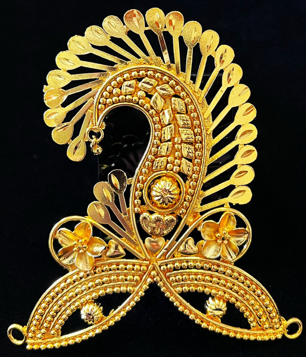 krishna crown, deity mukut, idol crown jewellery - Length: 3.5 inches | Width: 3 inches