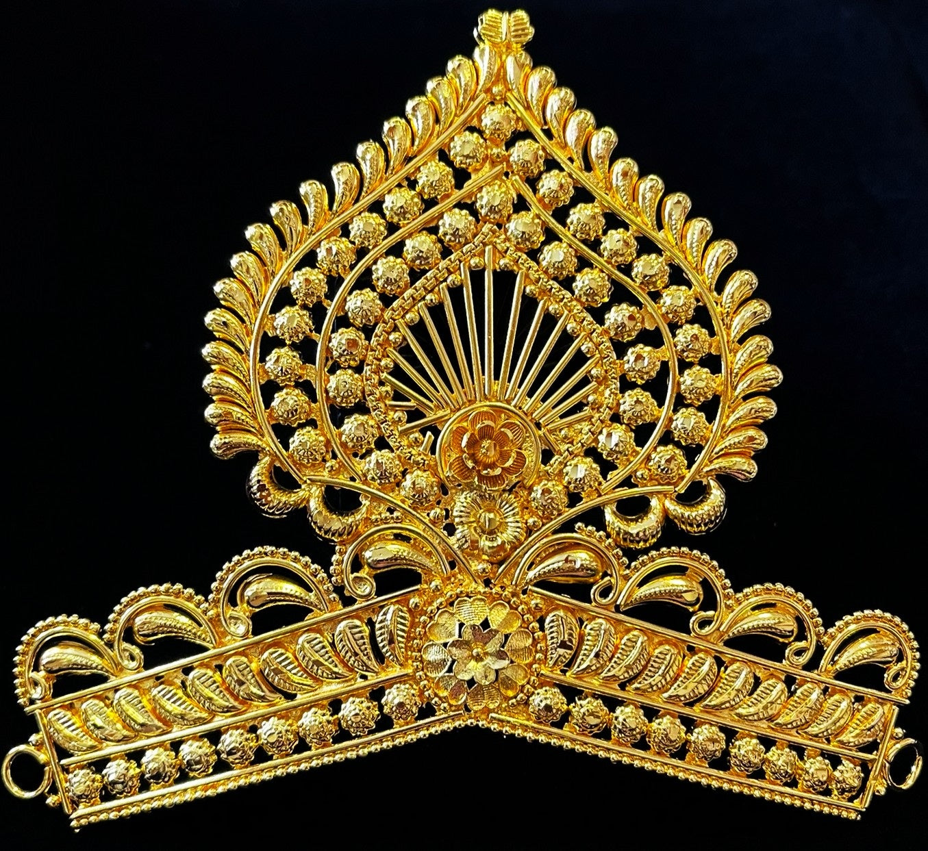 krishna crown, deity mukut, idol crown jewellery - Length: 5 inches | Width: 5 inches 1