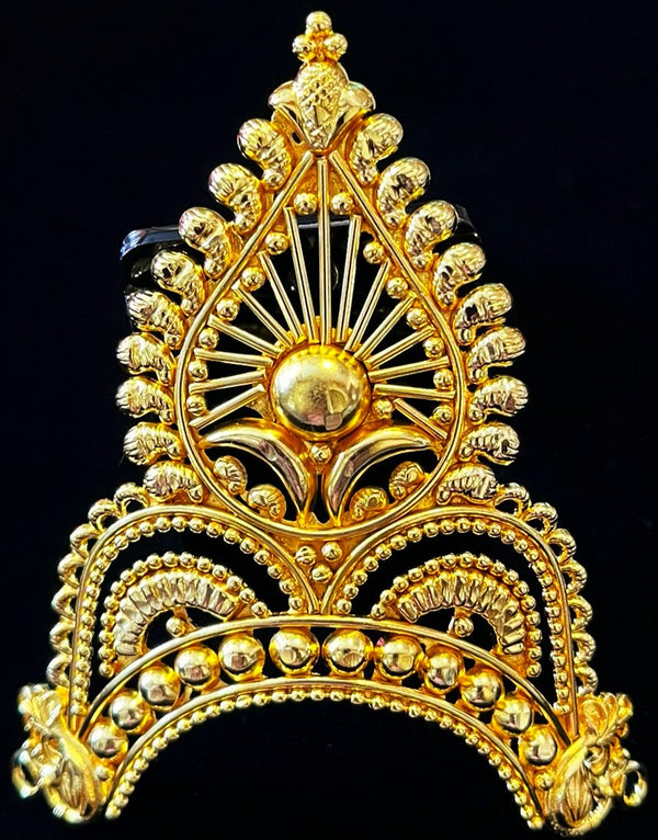krishna crown, deity mukut, idol crown jewellery - Length: 3.5 inches | Width: 3 inches