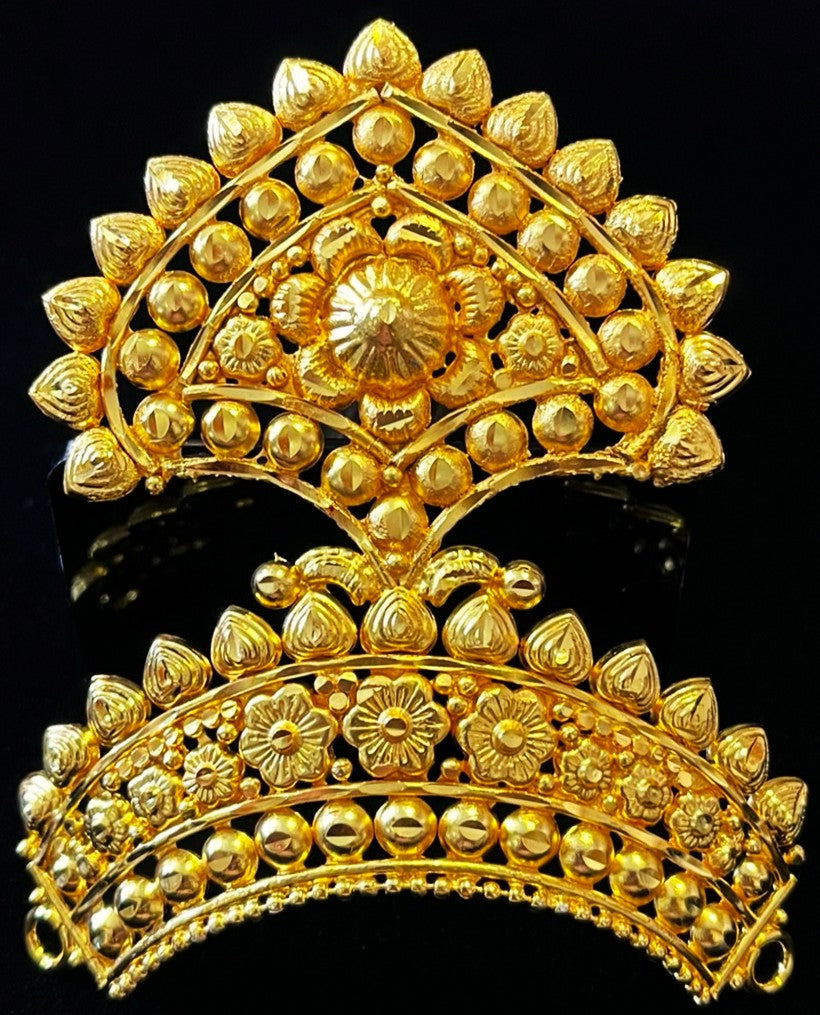 krishna crown, deity mukut, idol crown jewellery - Length: 3.5 inches | Width: 3 inches