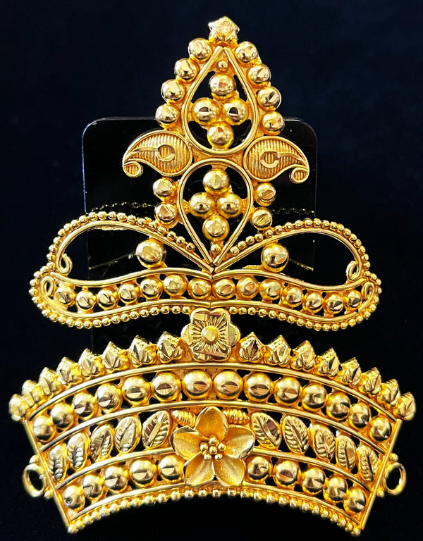krishna crown, deity mukut, idol crown jewellery - Length: 3 inches | Width: 2.5 inches