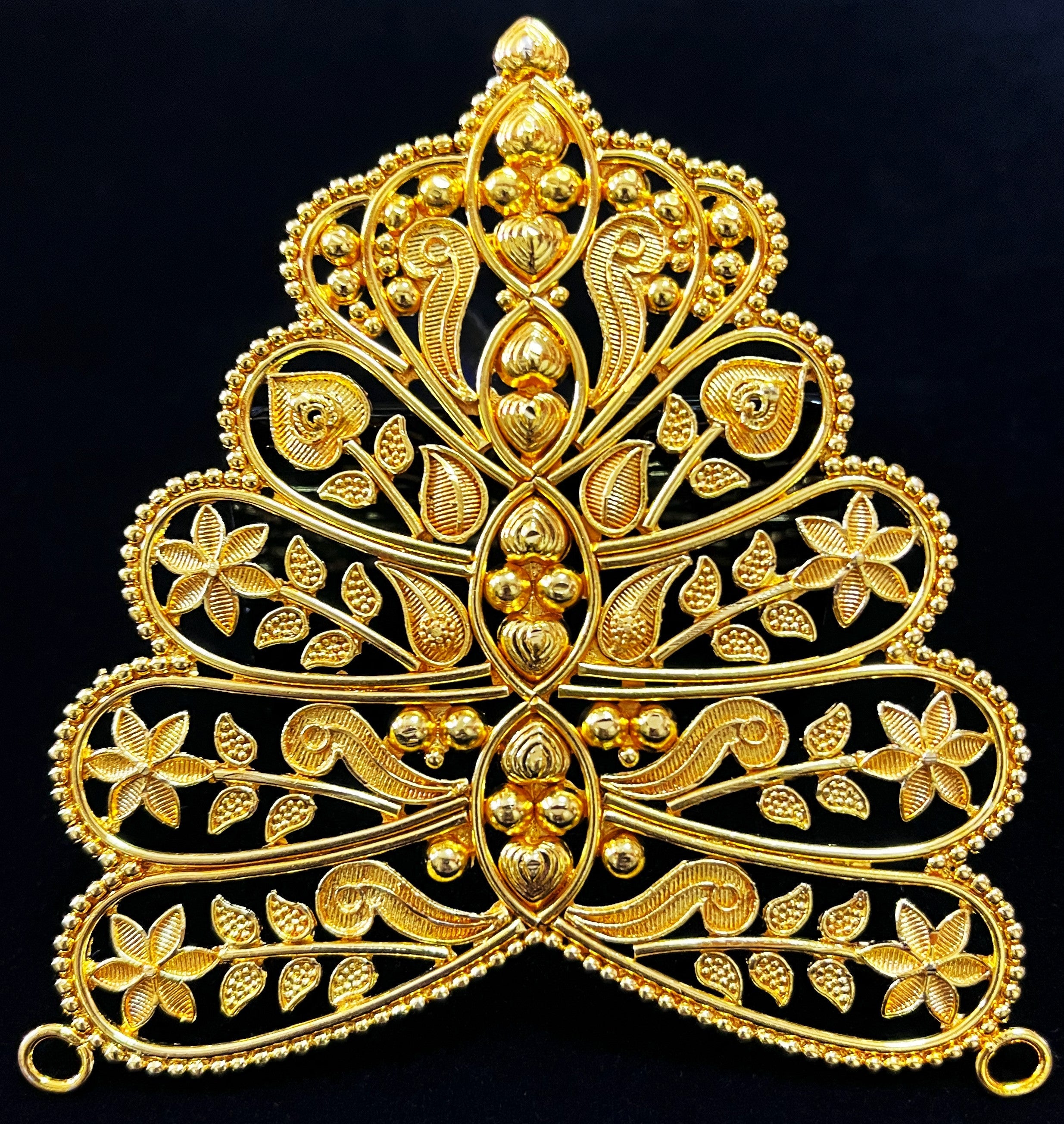 krishna crown, deity mukut, idol crown jewellery - Length: 3.5 inches | Width: 3.25 inches 1