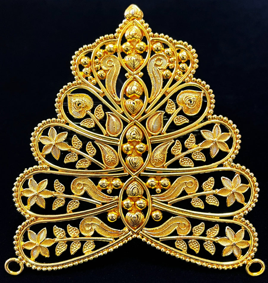 krishna crown, deity mukut, idol crown jewellery - Length: 3.5 inches | Width: 3.25 inches