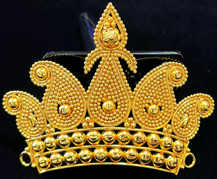 krishna crown, deity mukut, idol crown jewellery - Length: 2.5 inches | Width: 2.5 inches