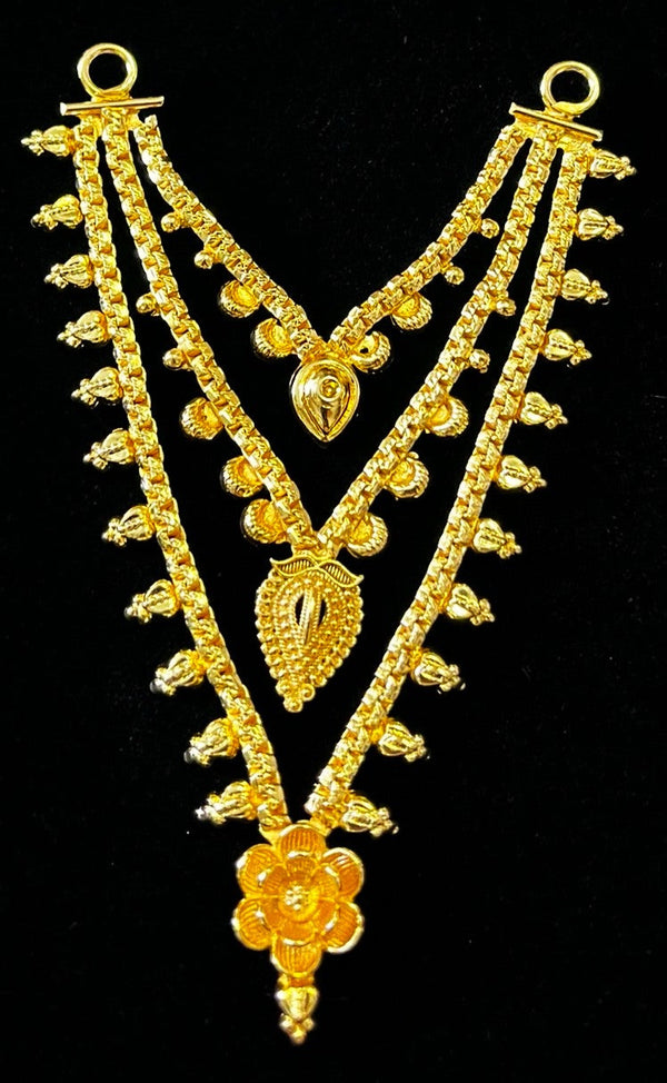 deity necklace, idol necklace jewellery, gold plated necklace for idols - Length: 3.5 inches