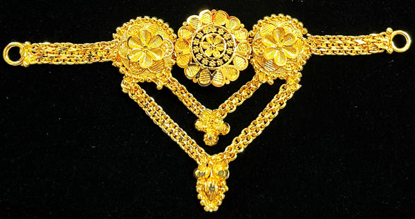 deity waist belt, idol vaddanam, gold plated kamarbandh for idols - Width: 4 inches