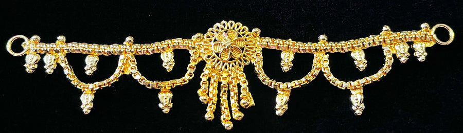 deity waist belt, idol vaddanam, gold plated kamarbandh for idols - Width: 4 inches