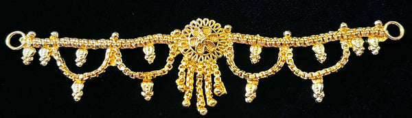 deity waist belt, idol vaddanam, gold plated kamarbandh for idols - Width: 4 inches