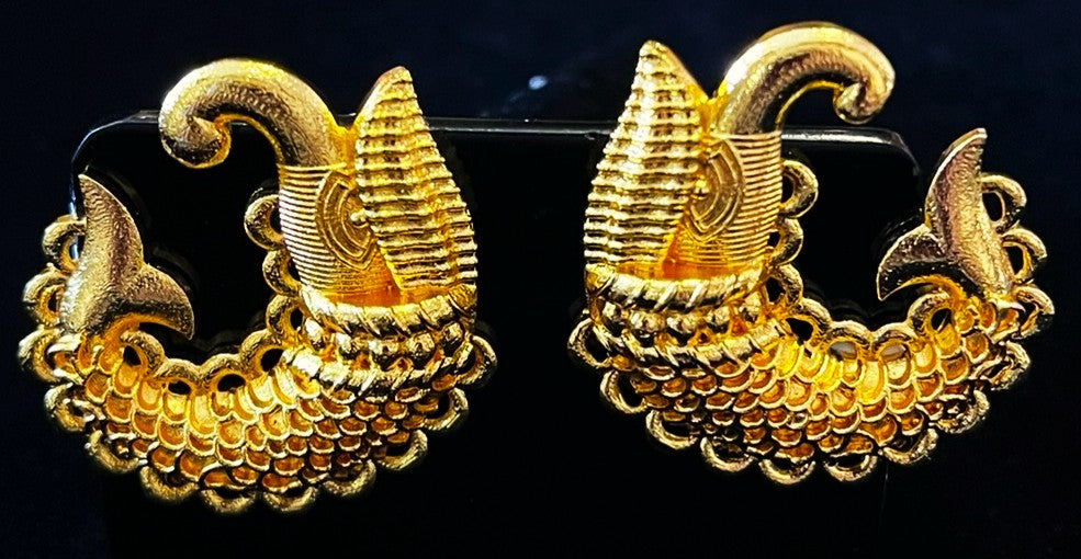 deity earrings, idol earrings jewellery, gold plated earrings for idols - Length: 2 inches 1
