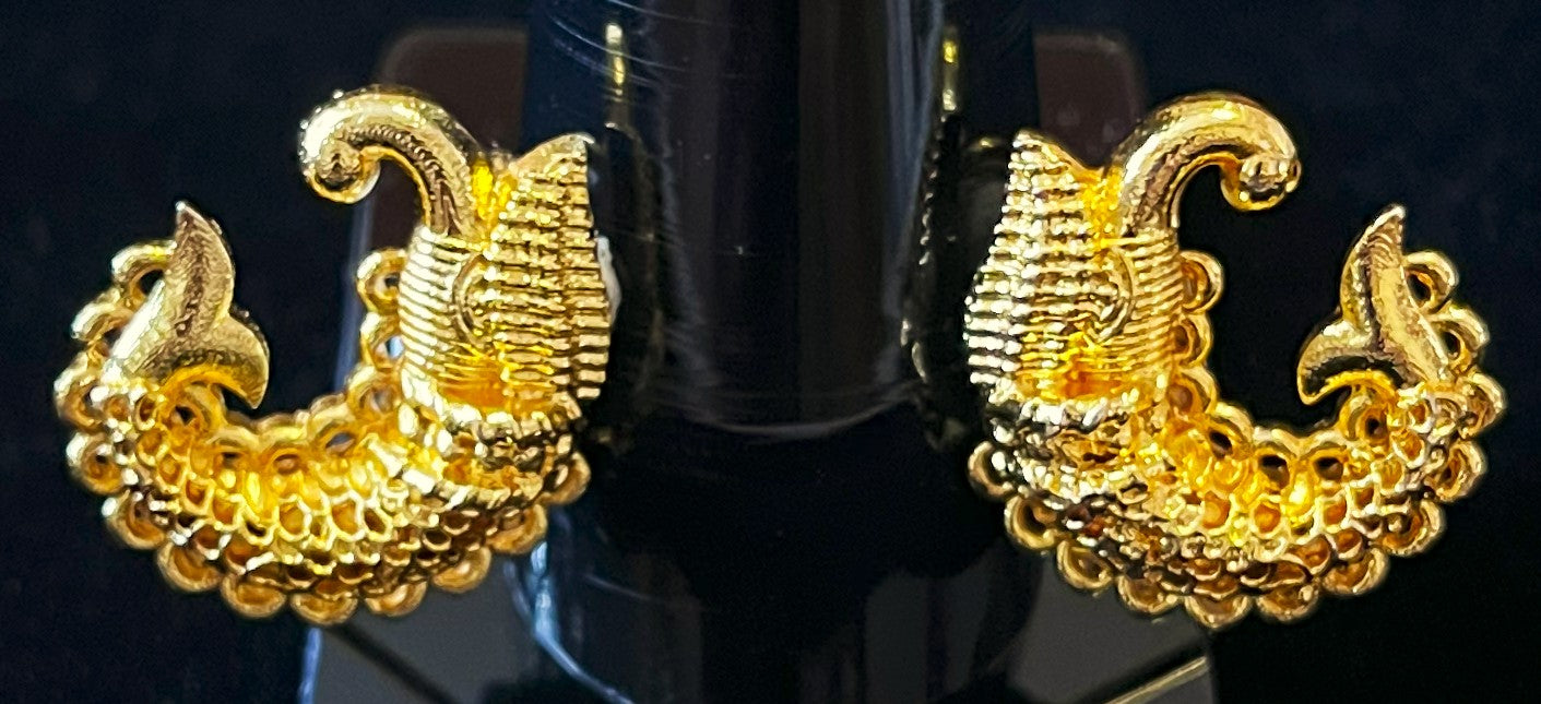 deity earrings, idol earrings jewellery, gold plated earrings for idols - Length: 1 inch 1