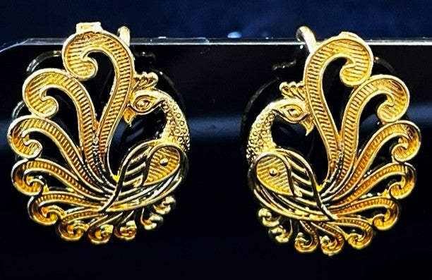 deity earrings, idol earrings jewellery, gold plated earrings for idols - Length: 1 inch