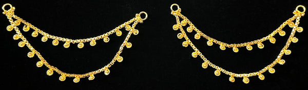 deity ear chain, maati jewellery for idols, gold plated ear chain - Width: 3 inches