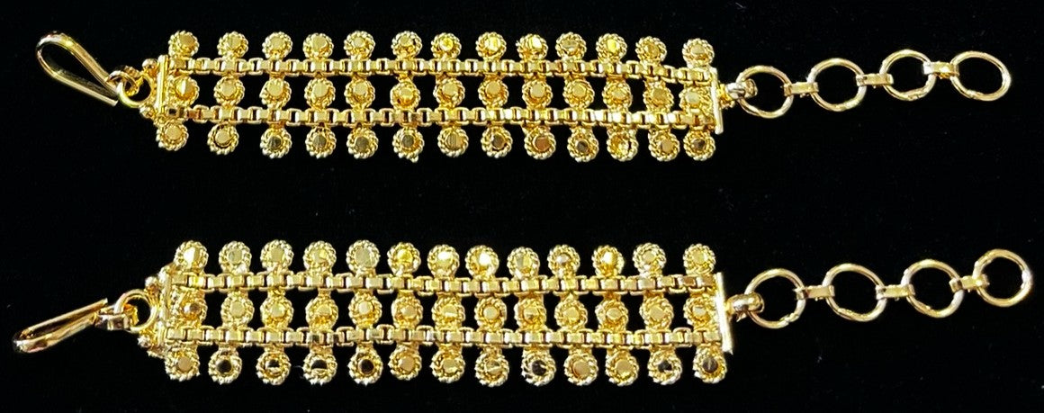 deity ear chain, maati jewellery for idols, gold plated ear chain - Width : 2 inch