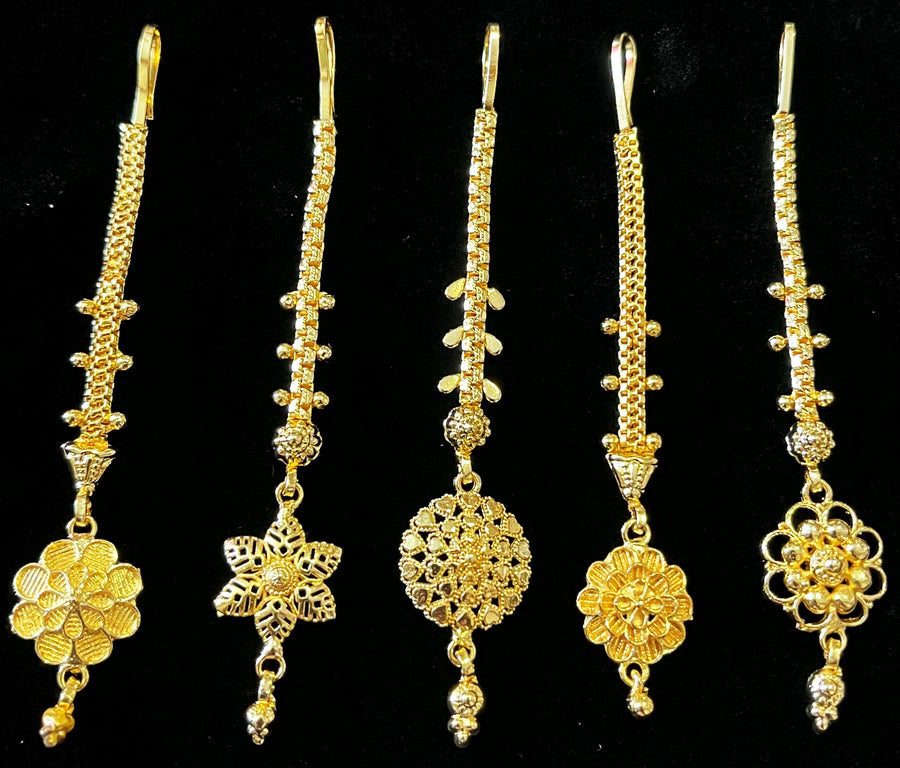 deity mang tika, idol forehead jewellery, gold plated mangtika for idols - Length: 3 inches