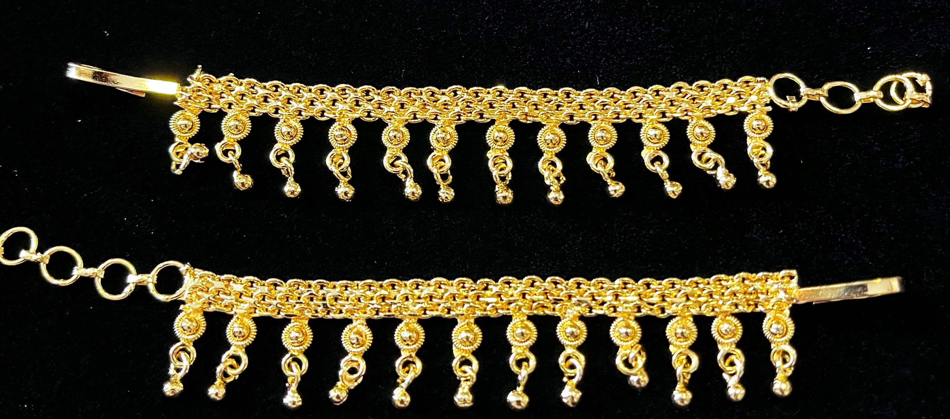 deity ear chain, maati jewellery for idols, gold plated ear chain - Width : 3 inch