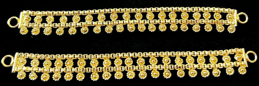 deity ear chain, maati jewellery for idols, gold plated ear chain - Width : 3 inch