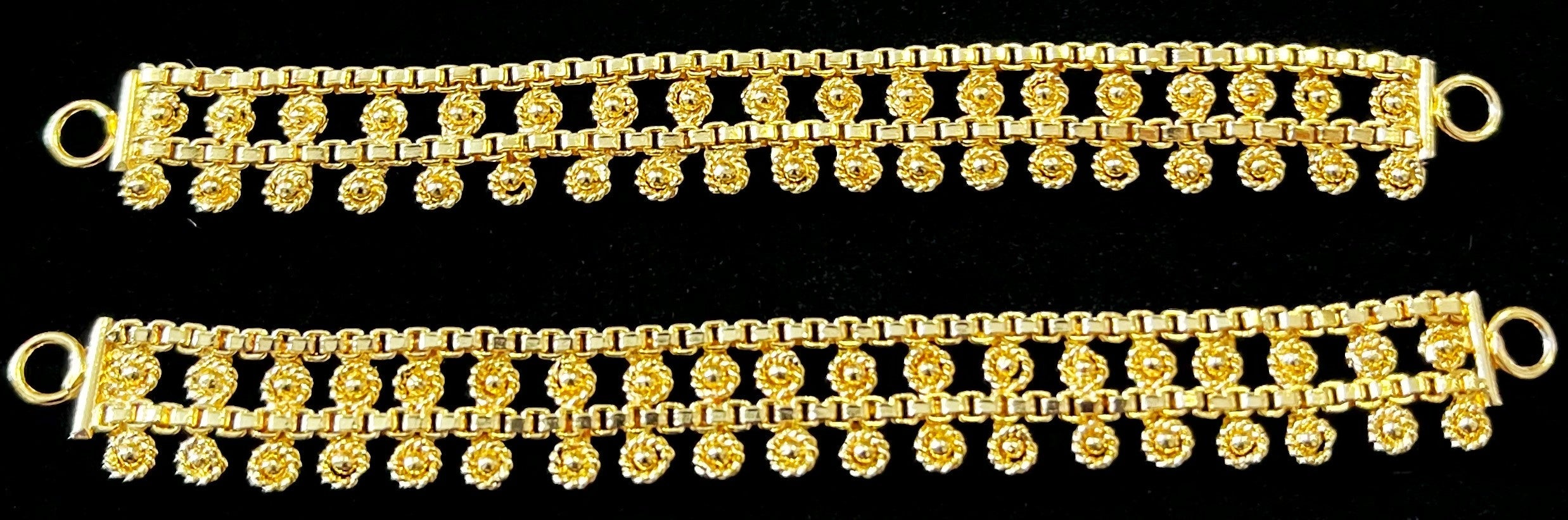 deity ear chain, maati jewellery for idols, gold plated ear chain - Width : 3 inch